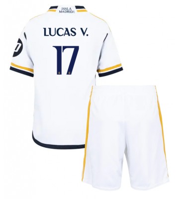Real Madrid Lucas Vazquez #17 Hemmaställ Barn 2023-24 Kortärmad (+ Korta byxor)